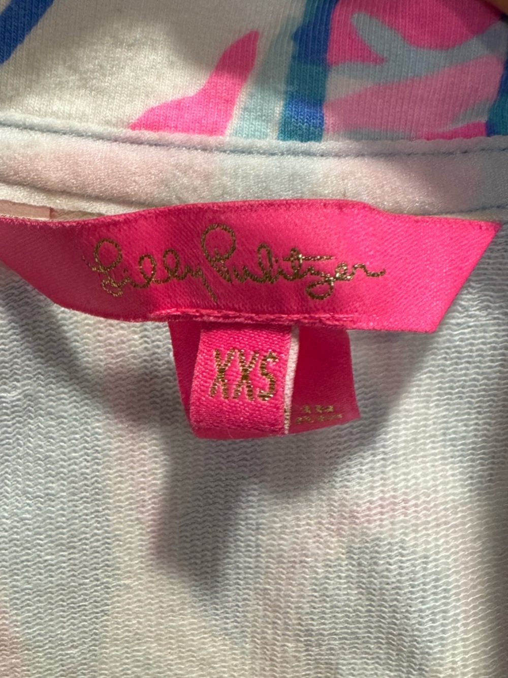 Lilly Pulitzer UPF 50+ Skipper Popover Top in Skim Blue Reel Nauti Sz XXS - Picture 7 of 11